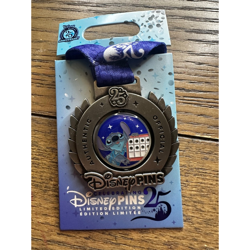 Disney Celebrating 25 Years Stitch Medal Pin LE 4000